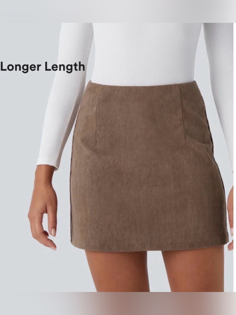 Halara Corduroy Mini Skirt in Brown NWT Size M